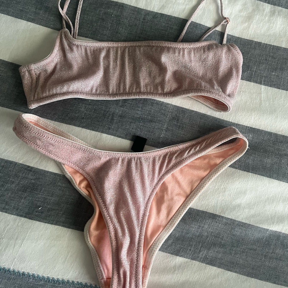 Triangle Marina Bikini light pink sparkle